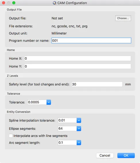 Saisie des paramètres de configuration FAO