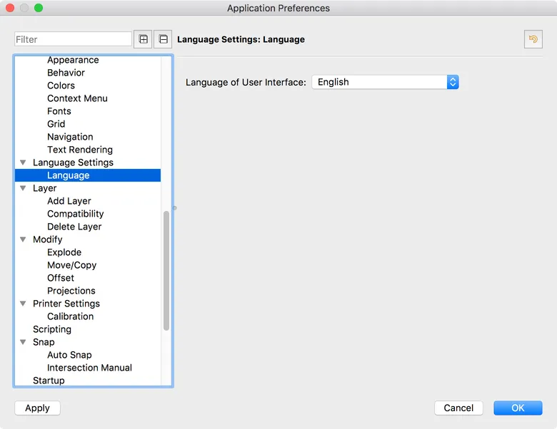 Configuration de langue