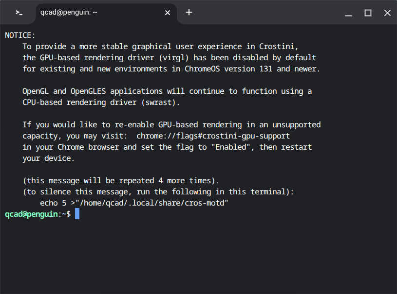 The Linux terminal on ChromeOS