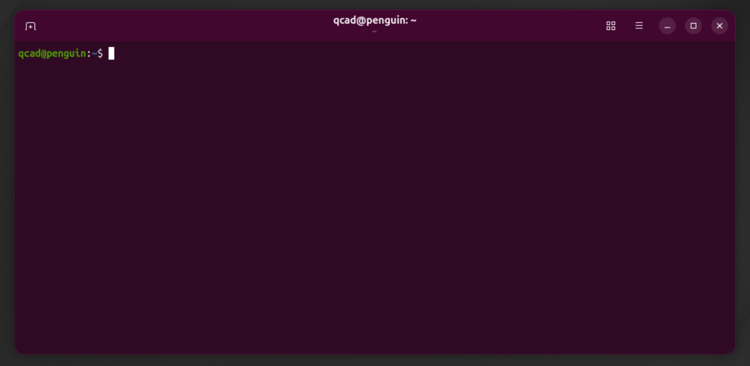 A freshly opened terminal window
