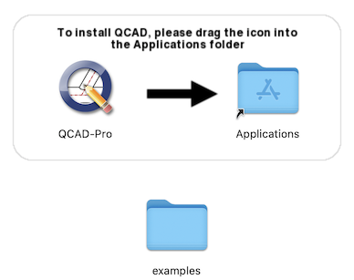 Glisser l’icône QCAD vers le dossier Applications dans le Finder