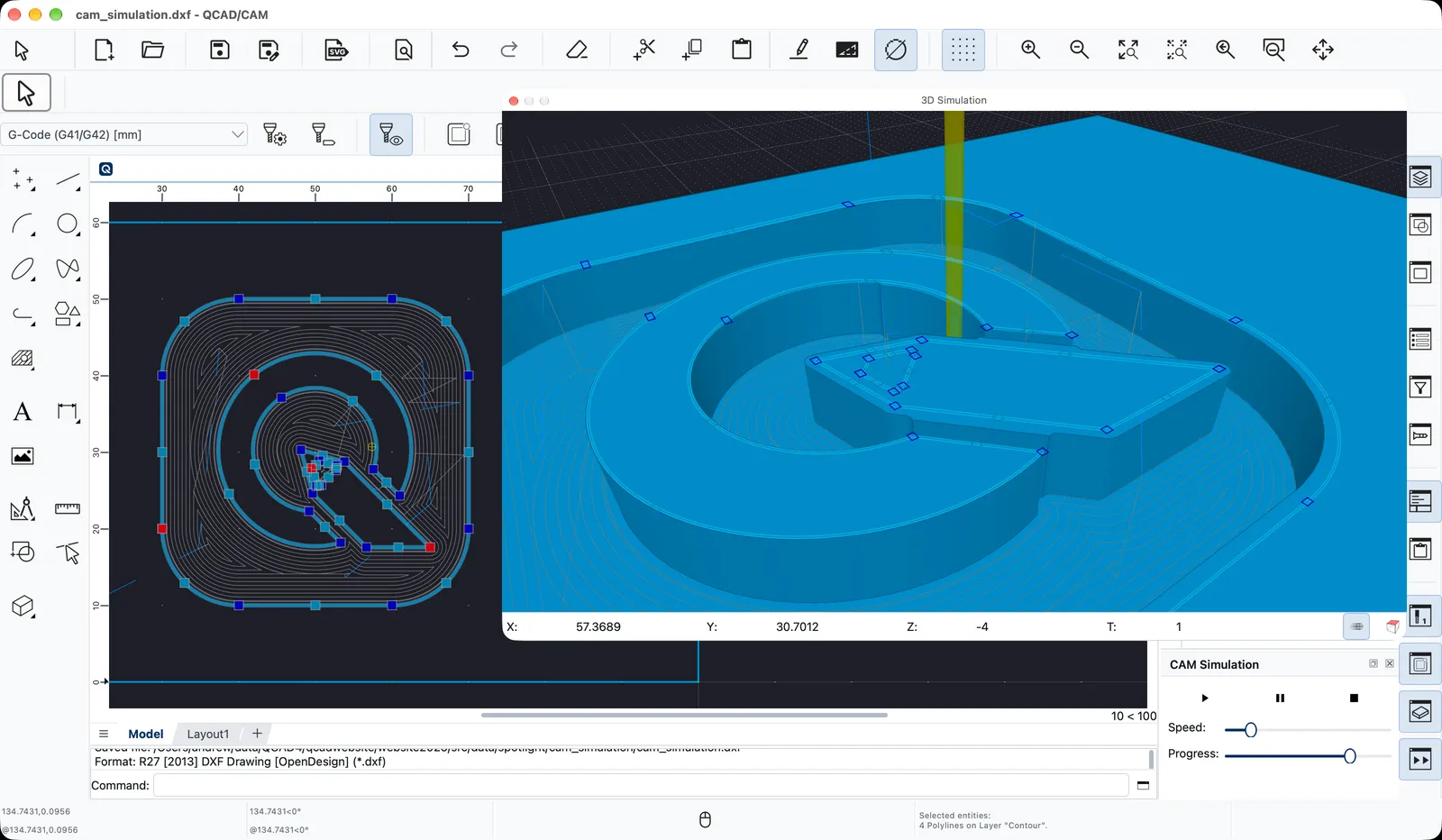 QCAD/CAM 3D Simulation