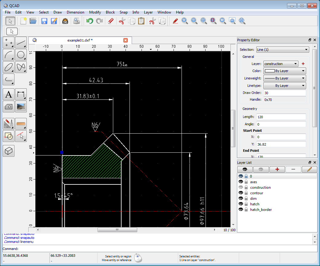 QCAD Fenster