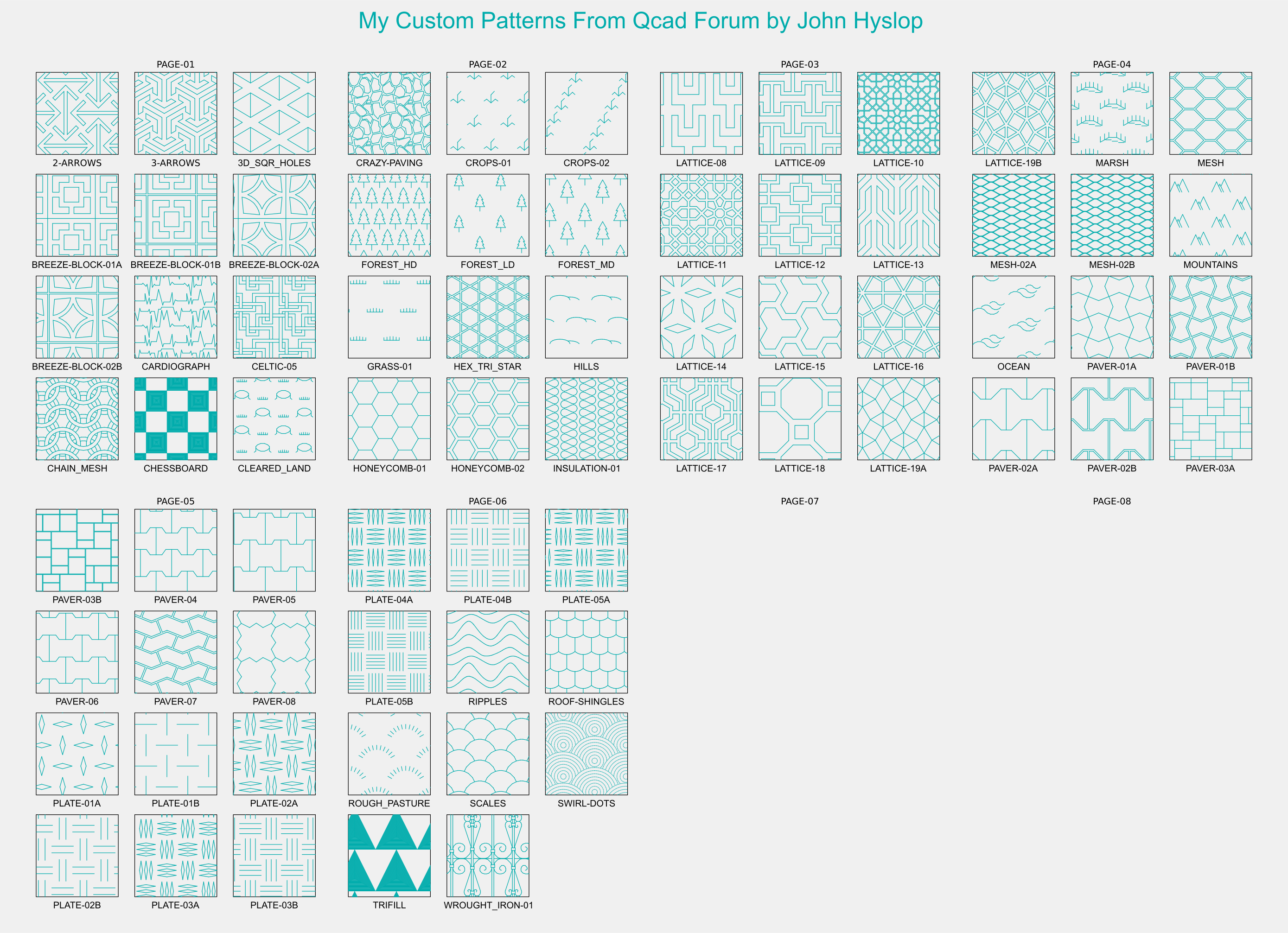 Qcad - My Cusom Hatch Patterns From the Forum.png